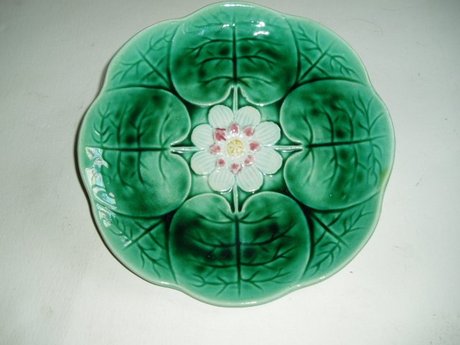 Majolica Water Lily Plate Circa 1880