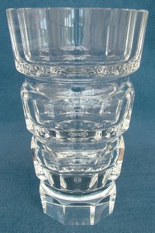 Moser of Karlsbad Octagonal Cut Glass Vase by Josef Hoffmann