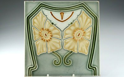 NORDDEUTSCHE STEINGUTFABRIK ART NOUVEAU TILE