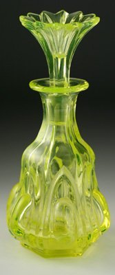 VASELINE URANIUM GLASS SCENT PERFUME BOTTLE