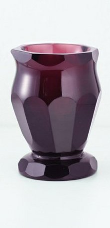 MOSER KARLSBAD FACET CUT DECO AMETHYST VASE