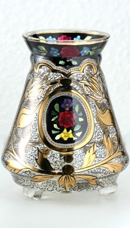 PAUTSCH MHLHAUS ENAMELLED HAIDA BOHEMIA FOOTED VASE