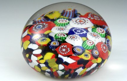 PROBABLY BOHEMIAN MILLEFIORI PAPERWEIGHT