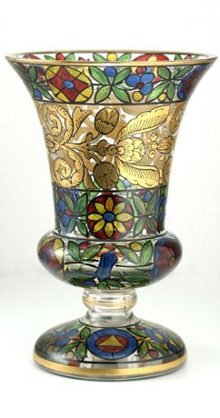 JULIUS MHLHAUS & CO HAIDA COLD ENAMELLED GOBLET VASE