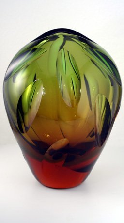 ERICH JACHMANN WMF OVOID GRADUATED GREEN VASE