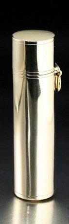 FRENCH GOLD CYLINDER SCENT PERFUME BOTTLE