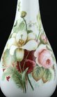 HAND ENAMELLED MILK GLASS OPALINE VASE, PROBABLY FRENCH