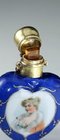 PORCELAIN HEART SHAPE SCENT PERFUME BOTTLE WITH PORTRAIT MOTIF