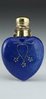 PORCELAIN HEART SHAPE SCENT PERFUME BOTTLE WITH PORTRAIT MOTIF