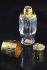 FRENCH CRYSTAL & SILVER GILT ABSINTHE, SPIRITS BOTTLE, LIKE SCENT PERFUME BOTTLE