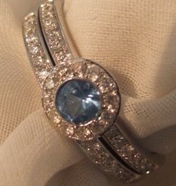 ESTATE SAPPHIRE DIAMOND DRESS RING Eternity Engagement