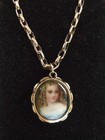 Fine GEORGIAN Antique Gold Mourning Portrait Miniature Necklace