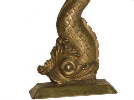 Antique brass fish door stop