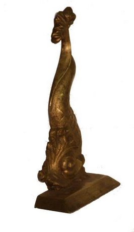 Antique brass fish door stop