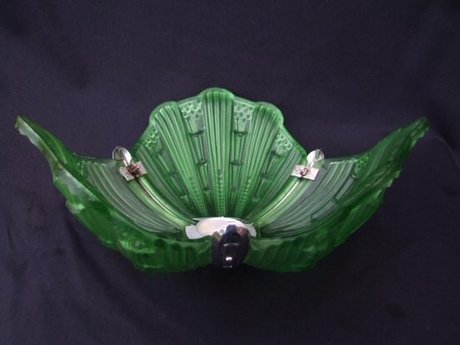 Stunning Emerald Green Art Deco Ceiling Light.