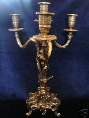 Superb Ornate Brass FRENCH Candelabra c20th