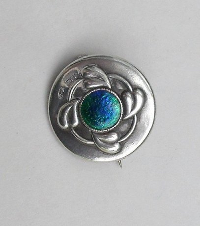 Charles Horner Art Nouveau Silver and Enamel Liberty Brooch