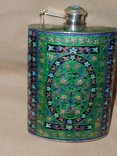 Chamleve Enamelled Flask