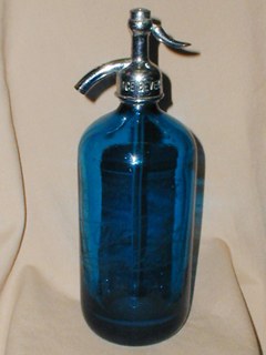 Blue Glass Soda Syphon