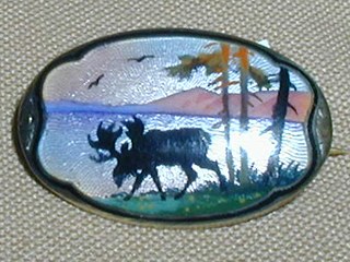 Enamelled Silver Brooch