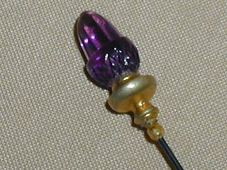 Carved Glass Hat Pin