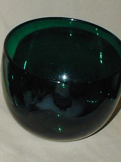 Green Glass Finger Bowl