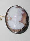 Shell Cameo Gold Brooch