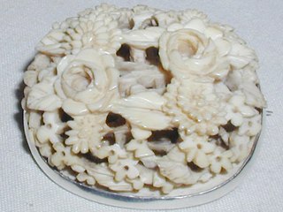 Carved Ivory Brooch