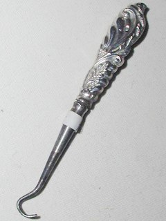 Miniature Silver Button Hook