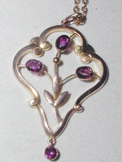 Gold Art Nouveau Pendent