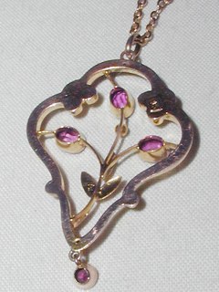 Gold Art Nouveau Pendent