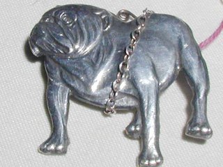 Silver Bulldog Brooch