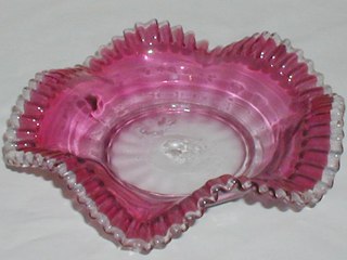 Cranberry Glass Dish