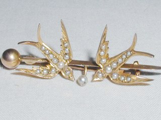 Swallow Bar Brooch