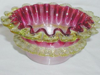 Cranberry Glass Dish