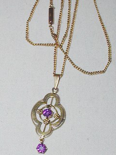 Edwardian Gold Amethyst Pendent