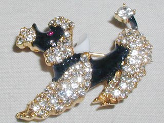 Enamelled Poodle Brooch