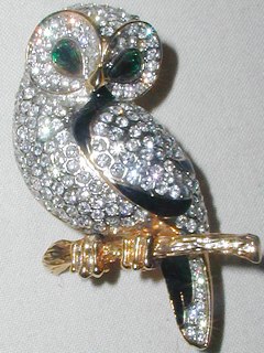 Owl Stone Brooch