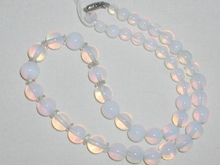 Opalescent Glass Bead Necklace