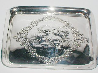 Silver Cherub Trinket Tray