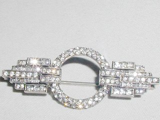 Art Deco Silver Paste Brooch