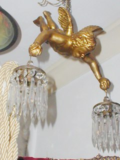 French Cherub Crystal Chandelier Lamp