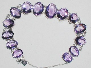 Silver Amethyst Bracelet