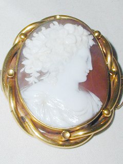 Shell Cameo Brooch