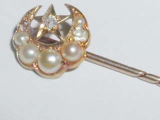 Pearl & Diamond Stick Pin