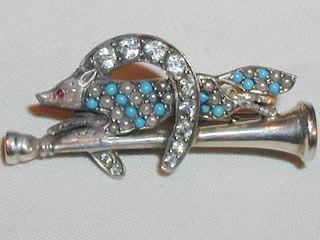 Silver Hunting Fox Brooch