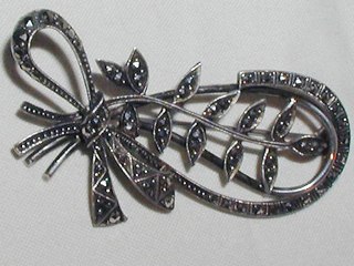 Sterling Marquisette Brooch