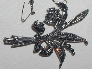 Sterling Marquisette Brooch