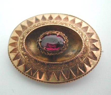 Victorian Amethyst Oval Brooch