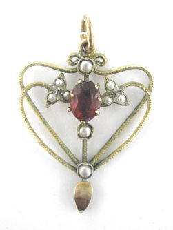 Amethyst and Pearl Lavaliere Pendant